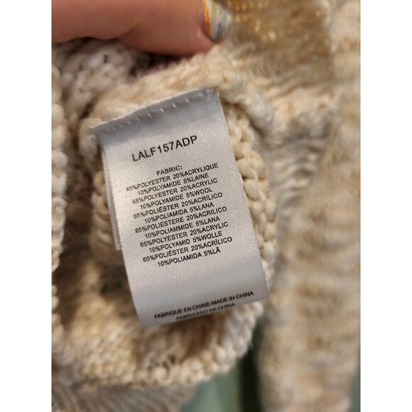 New Lili Sidonio Anthropologie Cream Crop Cardigan Sweater Sz M - Picture 8 of 9